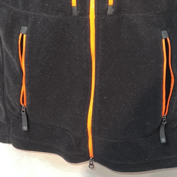 RLX Ralph Lauren Mens Fleece Vest Black Orange Size Medium Soft - Picture 6 of 9